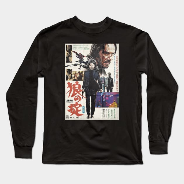 John Wick The Golden of Japanese Long Sleeve T-Shirt by juassicpodcast